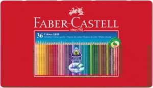 Creioane Colorate Hobby - CREIOANE COLORATE 36 CULORI CUTIE METAL GRIP 2001 FABER-CASTELL